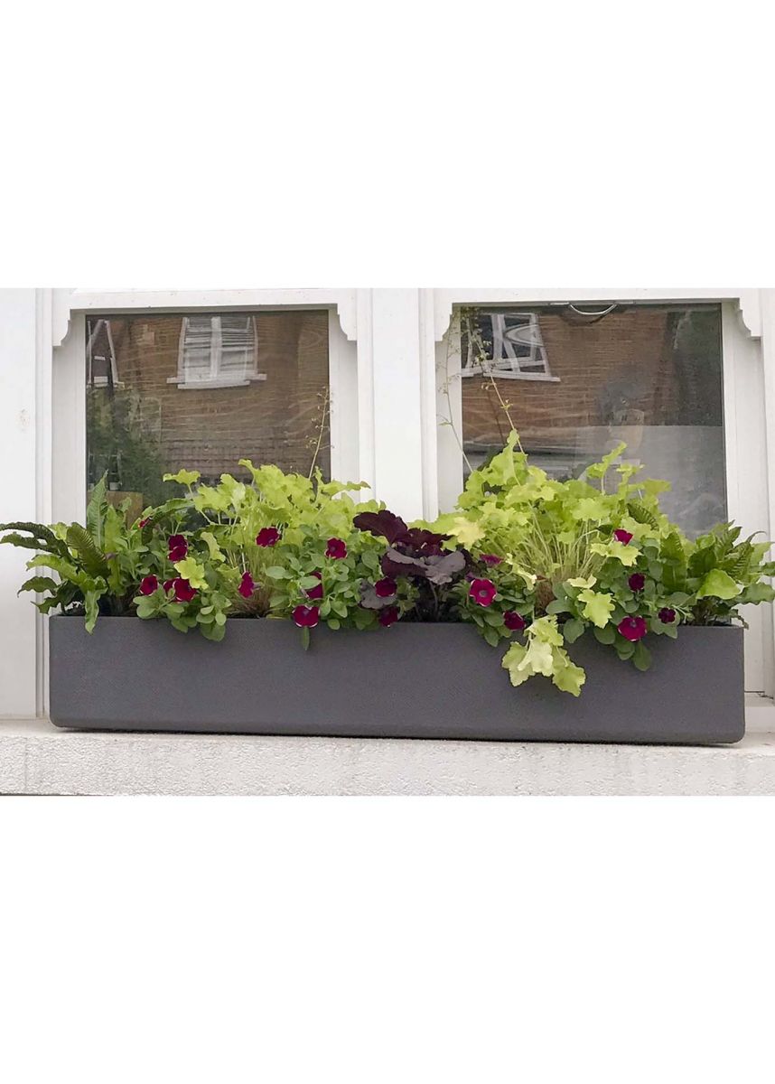 Balconia Rectangular Window Box Planter in Anthracite Grey Small